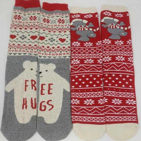 Women's 2 Pairs  Christmas Socks - Picture 1 of 4